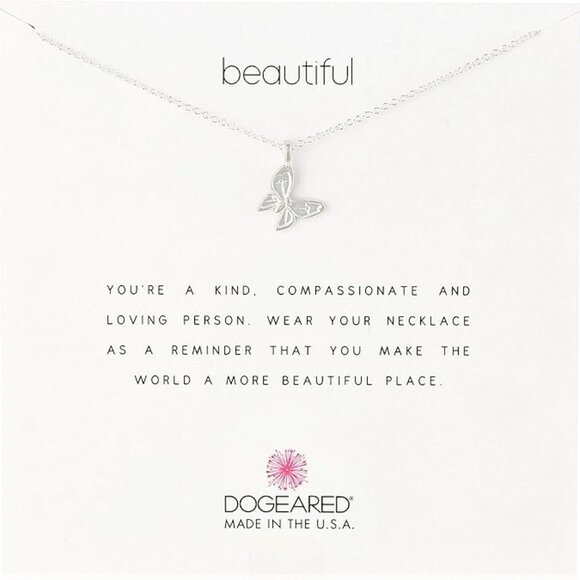 Dogeared Sterling Silver Beautiful Butterfly Necklace 16 "- 18" New - Picture 1 of 4